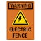 Signmission Safety Sign, OSHA WARNING, 10" Height, Rigid Plastic, Electric Fence, Portrait OS-WS-P-710-V-13121 - alternate 1